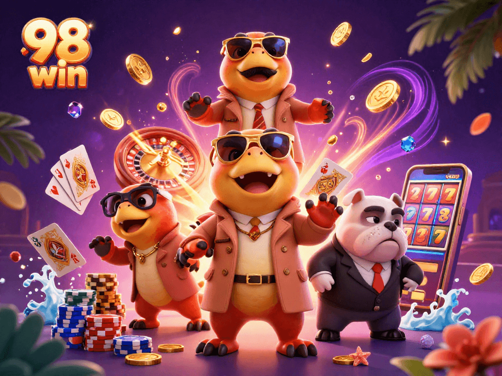 Win big with 98 win by navigating a busy VIP casino scene filled with excitement.