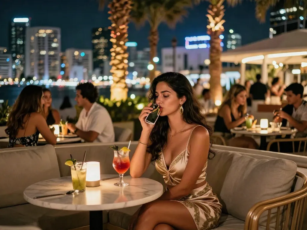 Experience unforgettable encounters with נערות ליווי בתל אביב in a vibrant Tel Aviv lounge.